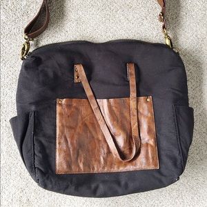 Seaport Stitches 3 in 1 leather and canvas bag